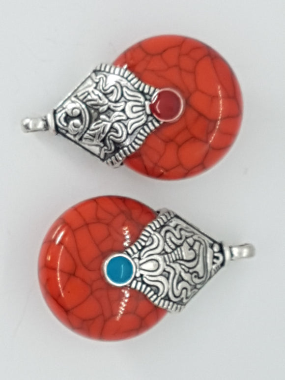 38X23X17MM RESIN PENDANTS - ORANGE