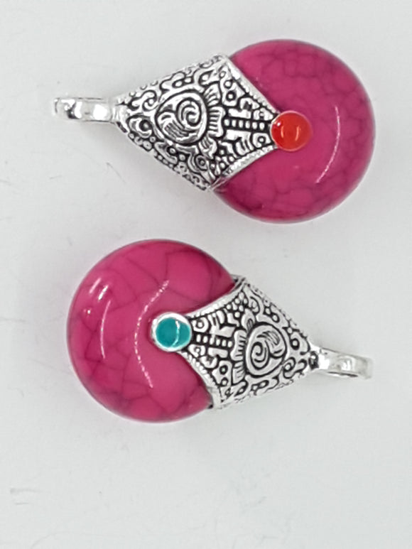 28X16X14MM RESIN PENDANTS - FUCHSIA