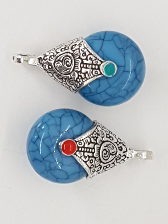28X16X14MM RESIN PENDANTS - DODGER BLUE