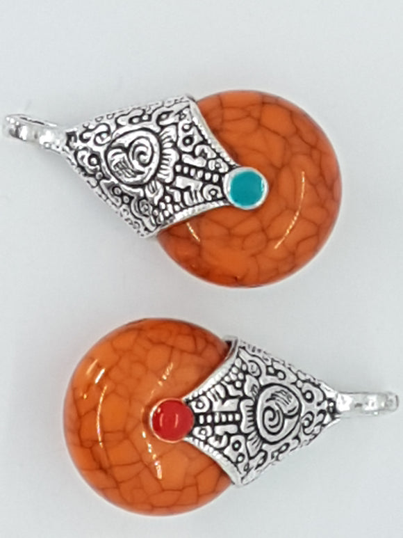 28X16X14MM RESIN PENDANTS - DARK ORANGE