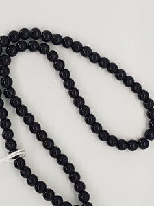 6MM GLASS ROUND BEADS - OPAQUE BLACK