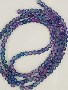 6MM GLASS ROUND BEADS - TRANS.  IMITATION DARK OPALITE