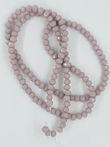 4MM GLASS FACETED RONDELLE BEADS - DUSKY PINK