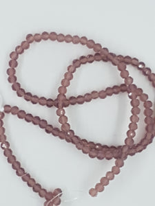 4MM GLASS FACETED RONDELLE BEADS - AMETHYST