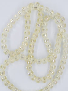 4-4.5MM GLASS ELECTROPLATED FROSTED RONDELLE BEADS - YELLOW