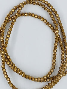 2.5MM GLASS NON MAGNETIC SYNTHETIC HEMATITE BEADS - DARK GOLD