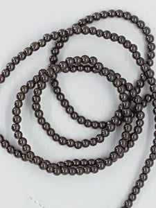 2.5MM GLASS NON MAGNETIC SYNTHETIC HEMATITE BEADS - BROWN