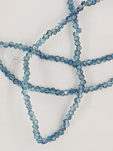 BICONES - 2MM CRYSTAL GLASS FACETED BEADS - Per Strand - BLUE COLOUR