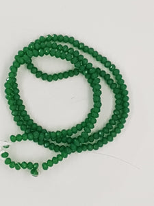 2MM CRYSTAL GLASS FACETED RONDELLE BEADS - GREEN