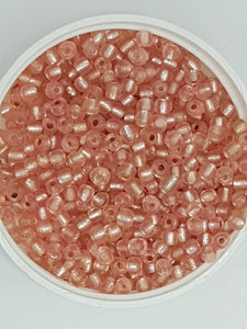 6/0 CHINESE SEED BEADS - TRANSPARENT - PINK