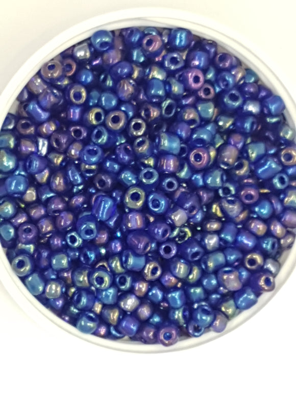 6/0 CHINESE SEED BEADS - RAINBOW BLUE MIX