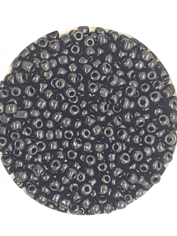 6/0 CHINESE SEED BEADS - OPAQUE - BLACK