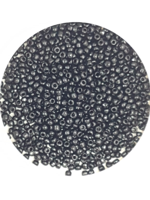 8/0 CHINESE GLASS SEED BEADS - OPAQUE - BLACK