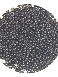 8/0 CHINESE GLASS SEED BEADS - OPAQUE BLACK