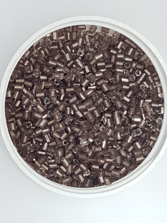 8/0 CHINESE GLASS TWO CUT HEXAGON SEED BEADS - TRANS. COCOA