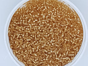 10/0 Chinese Glass Seed Beads - TRANSPARENT - GOLDEN