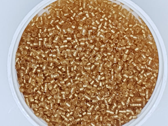 10/0 Chinese Glass Seed Beads - TRANSPARENT - GOLDEN