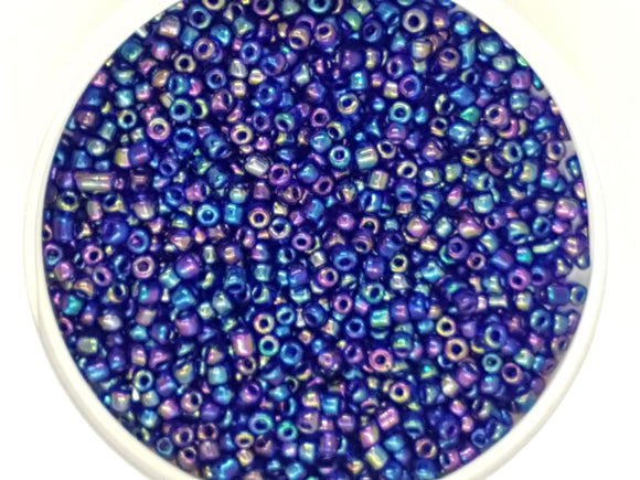 10/0 CHINESE GLASS SEED BEADS - OPAQUE - BLUE RAINBOW