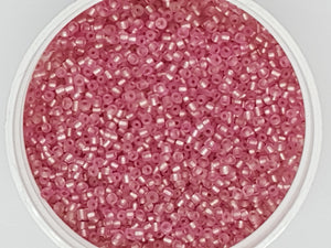 10/0 Chinese Glass Seed Beads - Transparent - Hot Pink