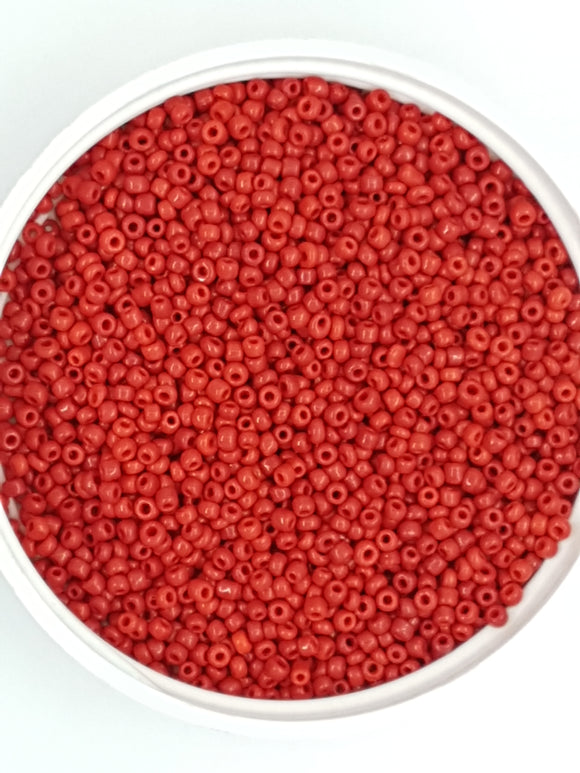 12/0 CHINESE GLASS SEED BEADS - OPAQUE - RED