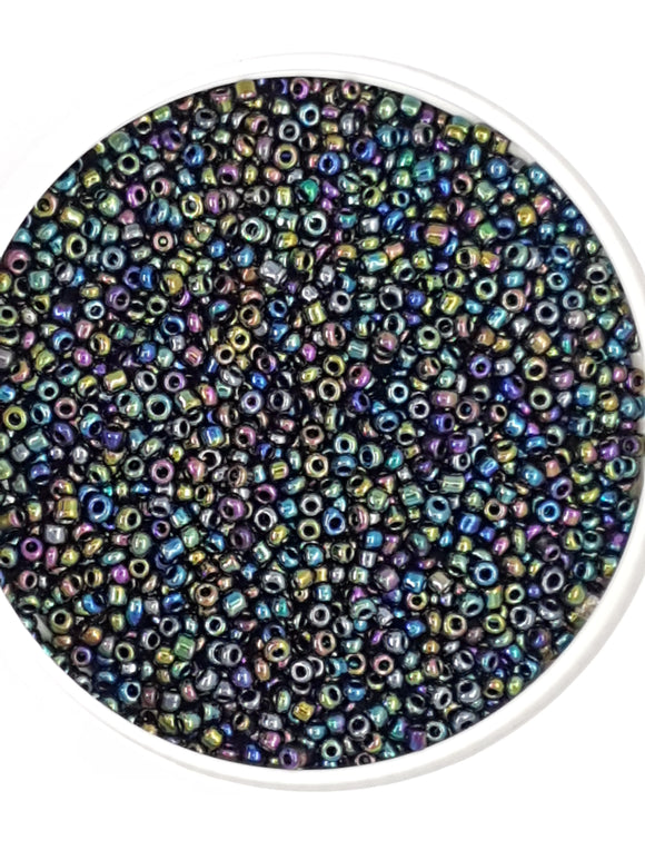 12/0 CHINESE GLASS SEED BEADS - OPAQUE - GREEN RAINBOW