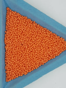 12/0 CHINESE GLASS SEED BEADS - OPAQUE - DARK ORANGE