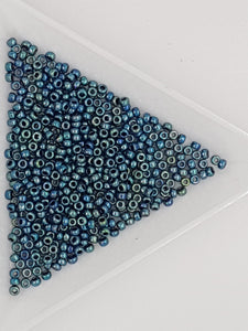 11/0 JAPANESE GLASS SEED BEADS - OPAQUE - MIDNIGHT METALLIC