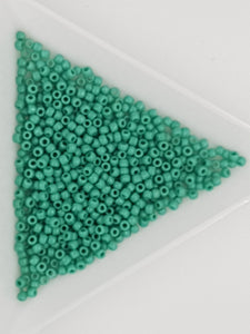 11/0 JAPANESE GLASS SEED BEADS - OPAQUE - TURQUOISE GREEN