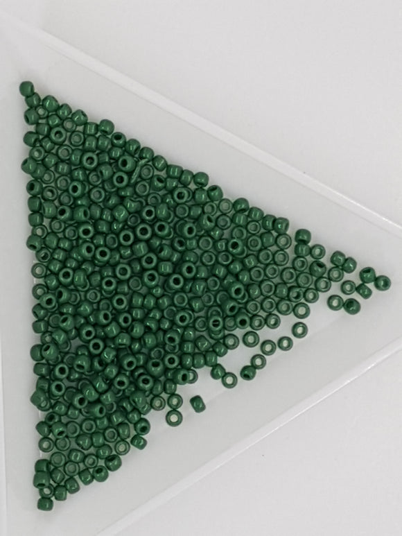 11/0 JAPANESE GLASS SEED BEADS - OPAQUE - FOREST GREEN