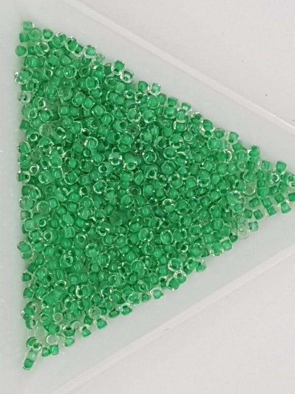 11/0 JAPANESE GLASS SEED BEADS - COLOUR LINED - LIGHT SEA FOAM