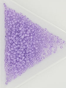 11/0 JAPANESE GLASS SEED BEADS - TRANS. COL. LINED - PURPLE