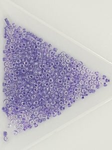 11/0 JAPANESE GLASS SEED BEADS - TRANS. COL. LINED - BLUE VIOLET
