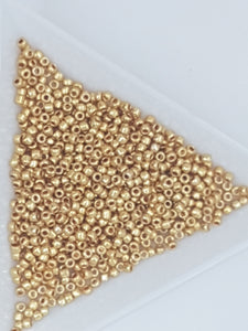 11/0 JAPANESE GLASS SEED BEADS - OPAQUE - GALVANISED GOLD
