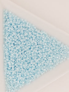 15/0 JAPANESE GLASS SEED BEADS - OPAQUE -BABY BLUE PEARL
