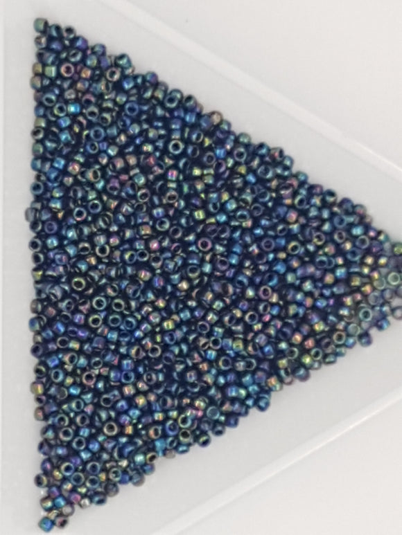 15/0 JAPANESE GLASS SEED BEADS - OPAQUE -MULTI IRIS