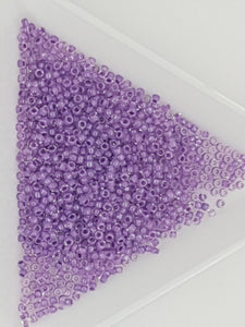 15/0 JAPANESE GLASS SEED BEADS - TRANSPARENT - COL. LINED VIOLET