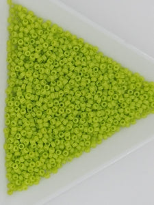 15/0 JAPANESE GLASS SEED BEADS - OPAQUE - CHARTREUSE