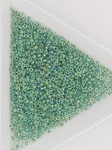 15/0 JAPANESE GLASS SEED BEADS - SEA FOAM AB COLOUR LINED
