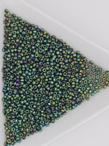 15/0 JAPANESE GLASS SEED BEADS - OPAQUE - TEAL METAL IRIS