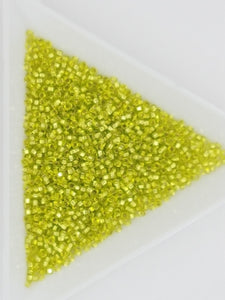15/0 JAPANESE GLASS SEED BEADS - SILVER LINED CHARTREUSE