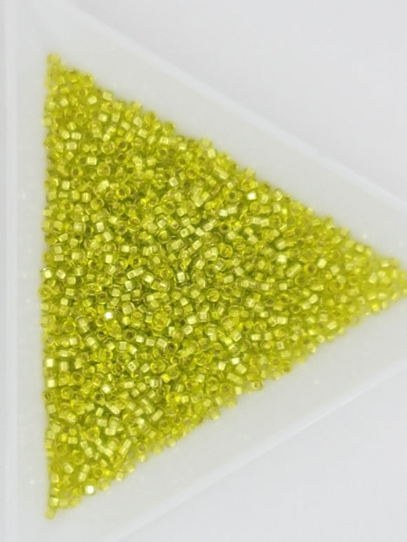 15/0 JAPANESE GLASS SEED BEADS - SILVER LINED CHARTREUSE