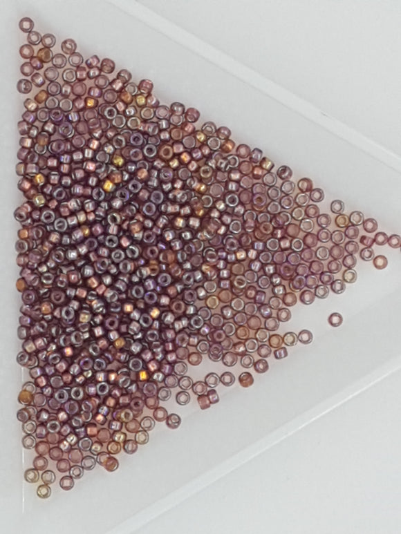 15/0 JAPANESE GLASS SEED BEADS - SILVER LINED BROWN AB