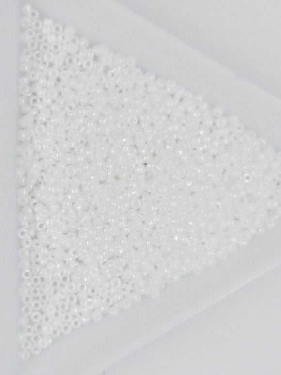 15/0 JAPANESE GLASS SEED BEADS - OPAQUE -PEARL WHITE