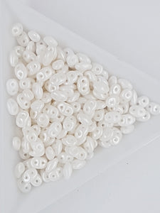 MATSUBO SUPER DUO - CZECH GLASS CRYSTAL - PEARL SHINE WHITE