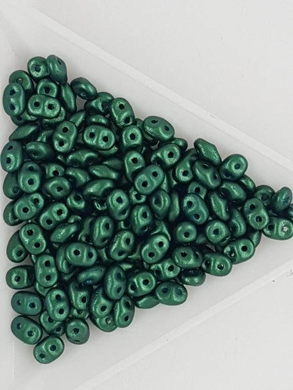 MATSUBO SUPER DUO - CZECH GLASS CRYSTAL - DARK GREEN