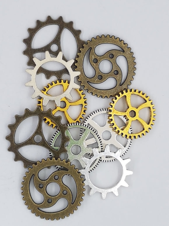 STEAMPUNK PARTS- 18-25MM TIBETAN STYLE - MIXED COLOURS/SIZES