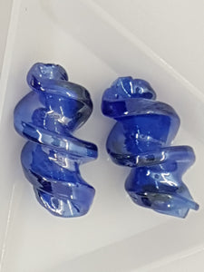 LAMPWORK - H/MADE 28 X 17MM BEAD - AB COLOUR - COBALT