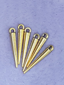21 X 3MM TIB. STYLE SPIKE BEADS - METAL - GOLDEN