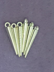 21 X 3MM TIB. STYLE SPIKE BEADS - METAL - SILVER