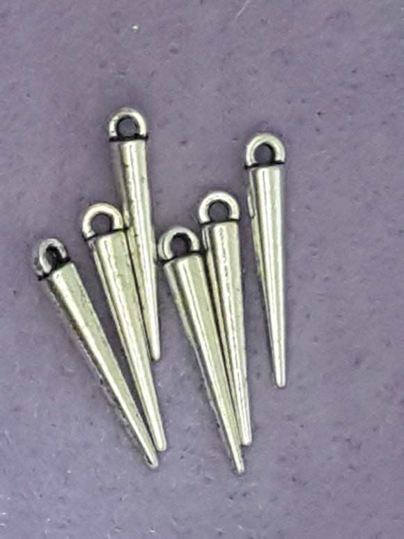 21 X 3MM TIB. STYLE SPIKE BEADS - METAL - PLATINUM